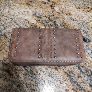 American Bling Brown Studded Wallet